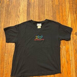 Disney Black Tee with Vibrant Embroidery